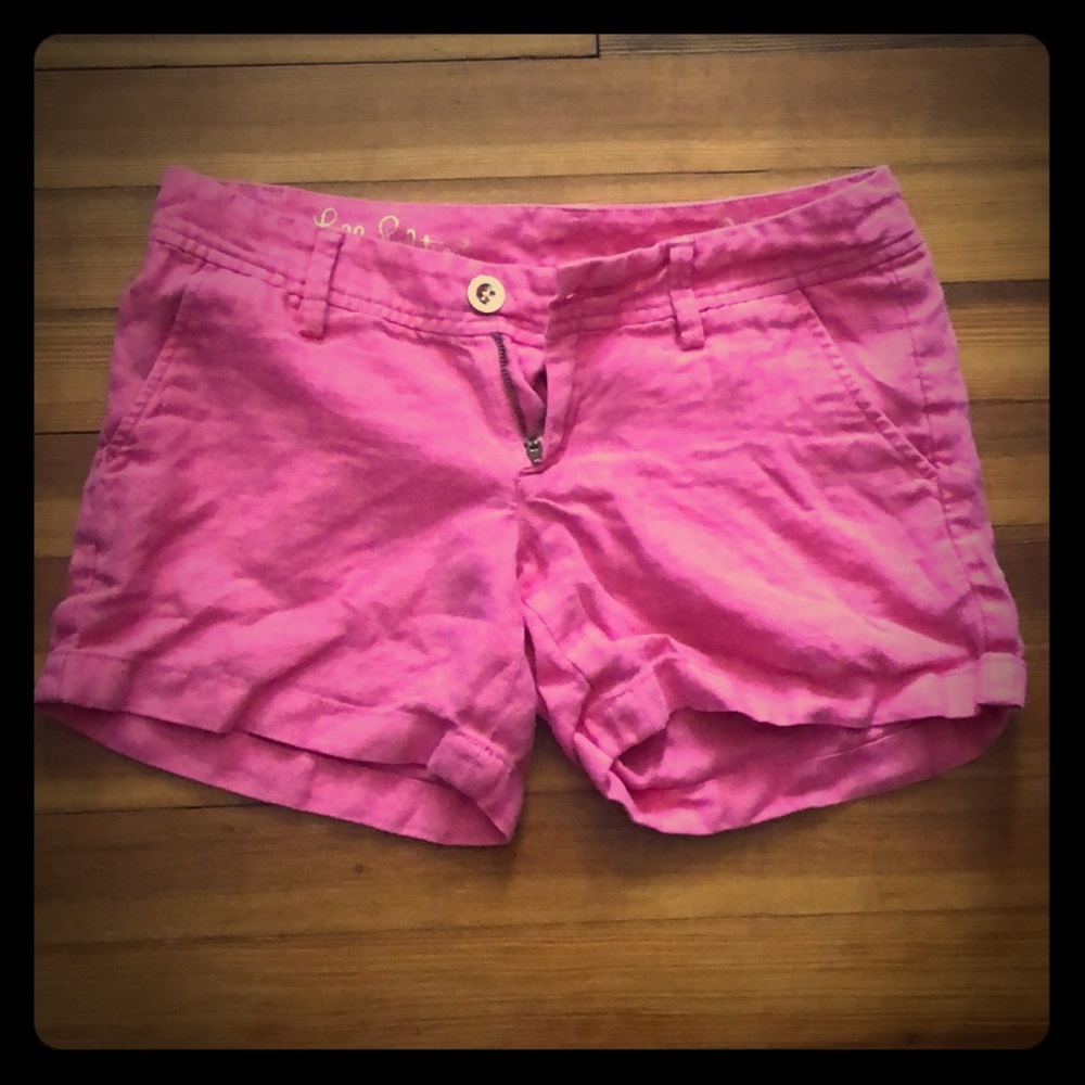 Pink linen Lilly Pulitzer shorts